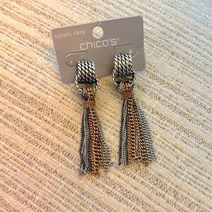 Chico’s Mixed Metal Tassel Earrings